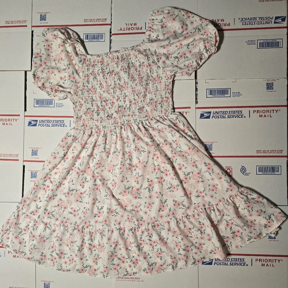 Shein Cottagecore Floral Puff Sleeve Dress, 2XL (SH2)